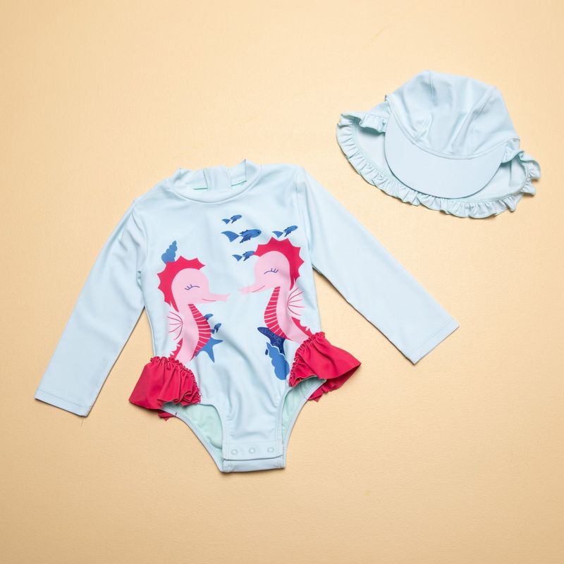 YAMP - Vestido De Baño Con Gorro Para Bebé Niña Yamp