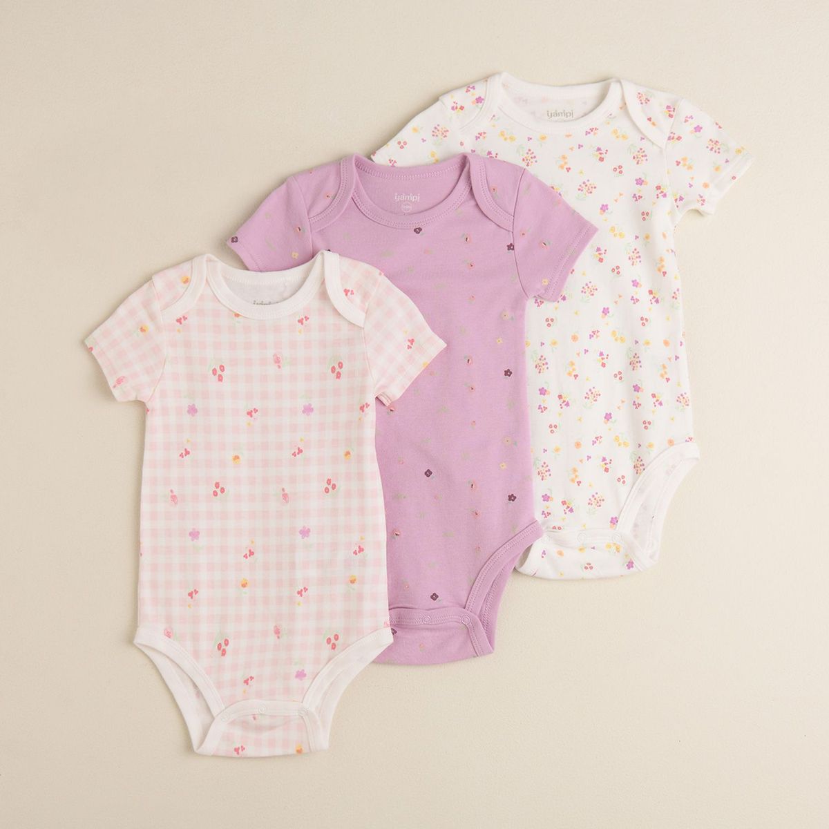 YAMP - Pack de 3 Bodies para bebé niña en Algodón Yamp