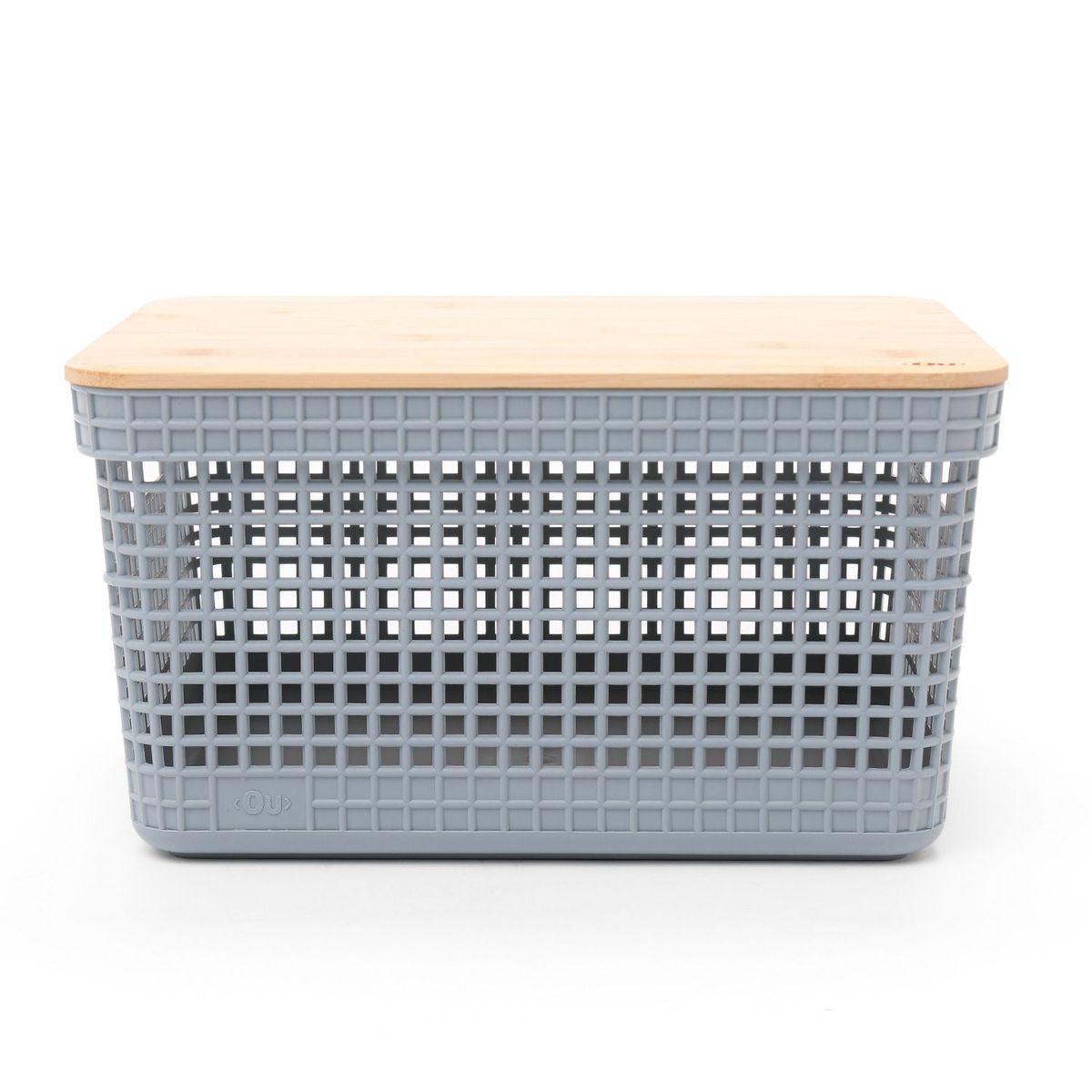 OU - Cesta Organizadora con Tapa Multiusos Polipropileno 19.2 x 23 cm. Cesta de Ropa. Cesta Organizadora de baño Mica