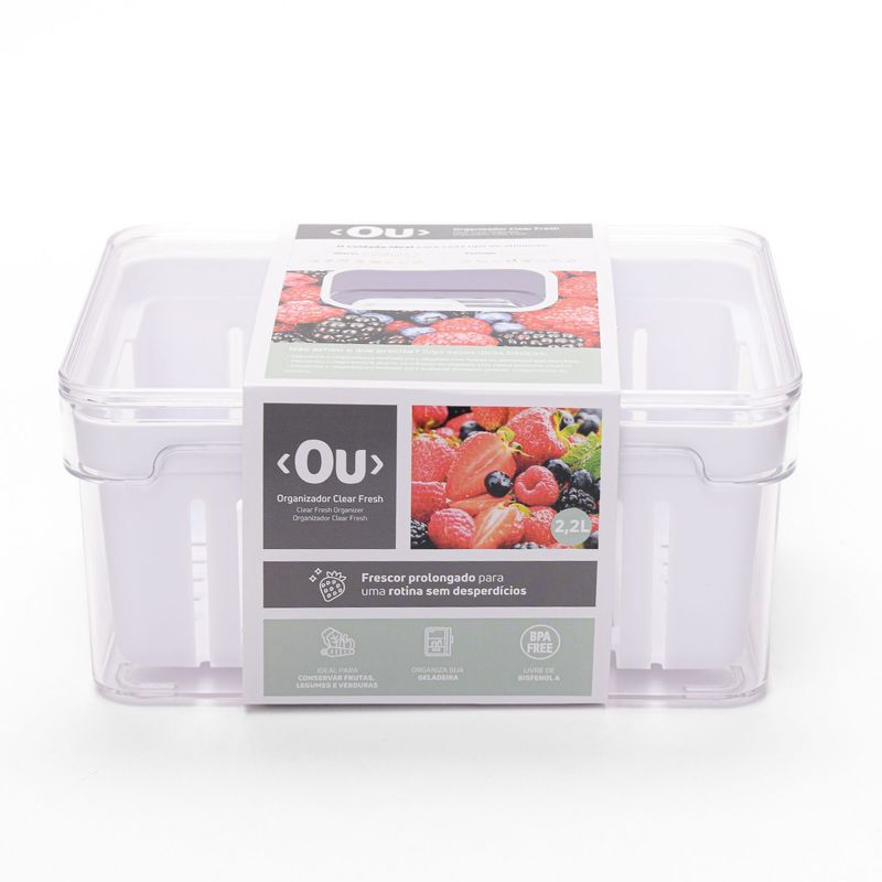 OU - Organizador Clear Fresh C/Cesta 2.2L
