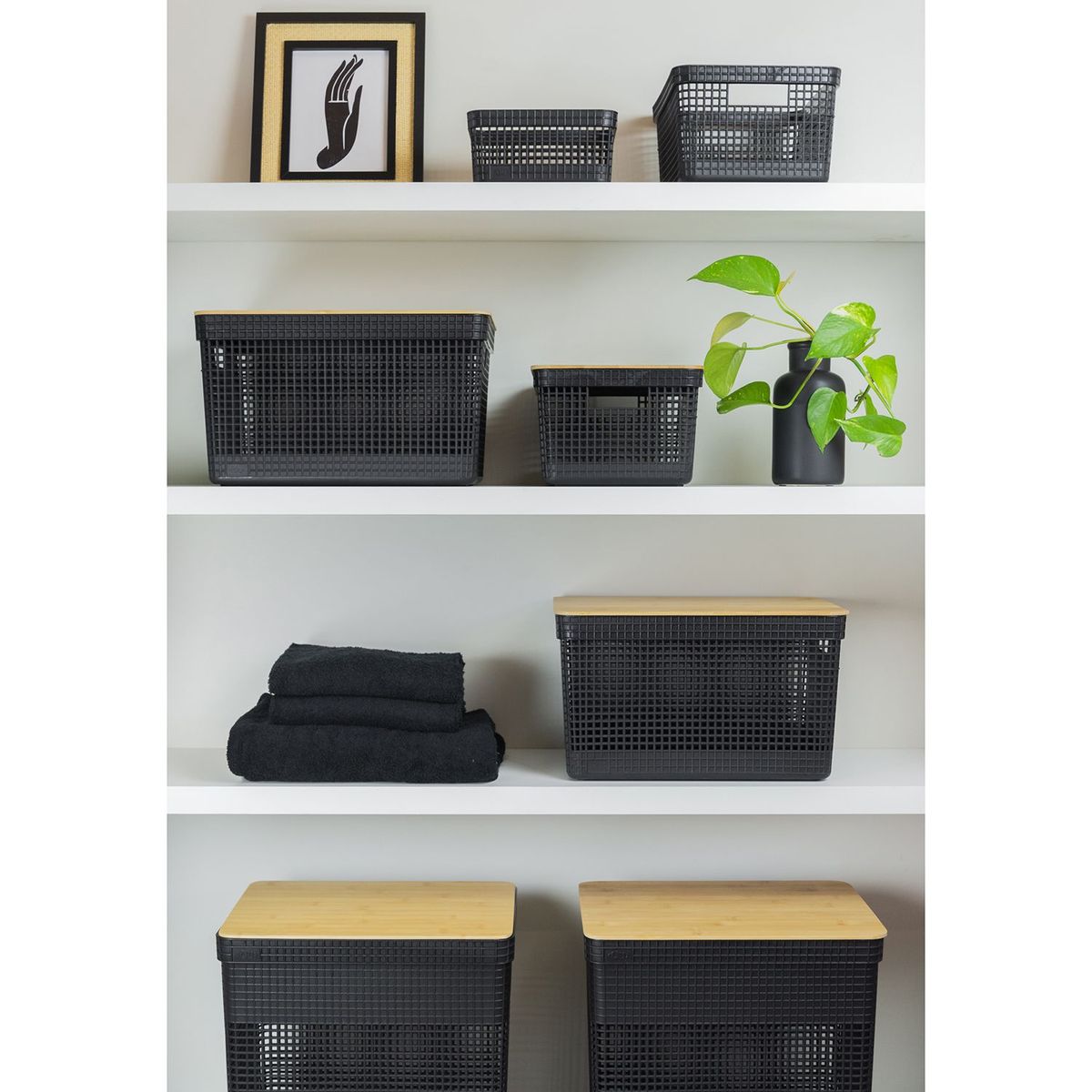 OU - Cesta de Ropa con Tapa de Polipropileno 59.2 x 39 cm Mica