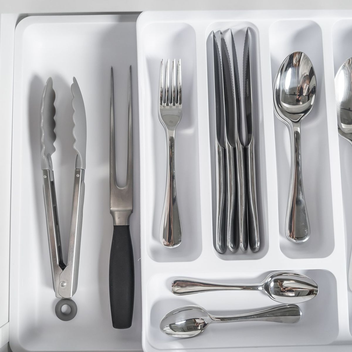 OU - Cubiertero Exandible. Organizador de Cubiertos y Utensilios Polipropileno 5.7 x 36 cm Mica