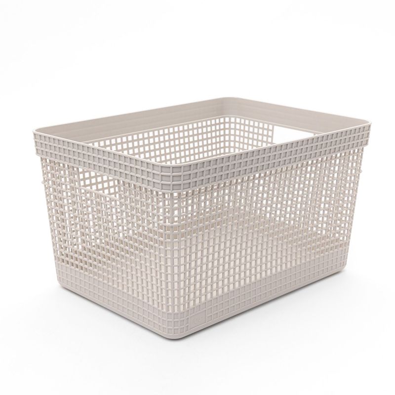 OU - Cesta Organizadora con Tapa Multiusos Polipropileno 29 x 39 cm. Cesta de Ropa. Cesta Organizadora de baño Mica