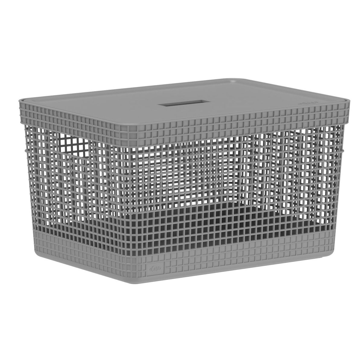 OU - Cesta Organizadora con Tapa Multiusos Polipropileno 22.2 x 28 cm. Cesta de Ropa. Cesta Organizadora de baño Mica