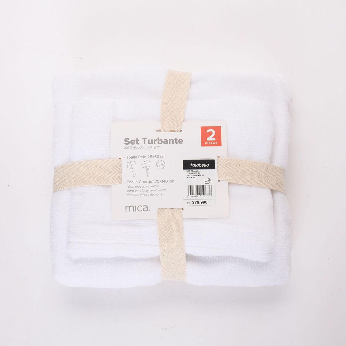 MICA - Toalla de cuerpo 280 g Set Turbante