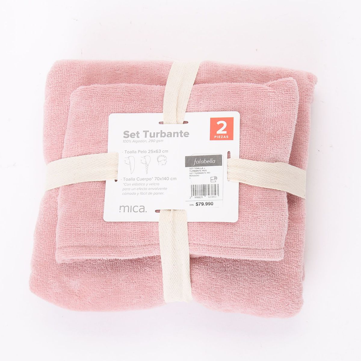 MICA - Toalla de cuerpo 280 g Set Turbante