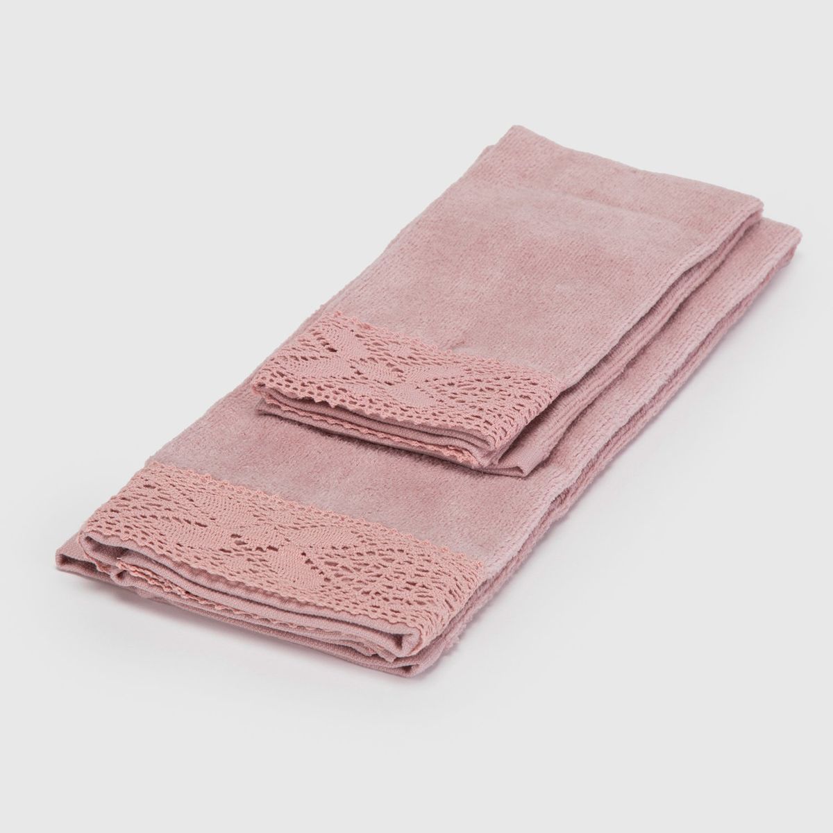 ROBERTA ALLEN - Toallas de mano set x2 30 x 45 cm + 40 x 70 cm S2 ENCAJE ROS