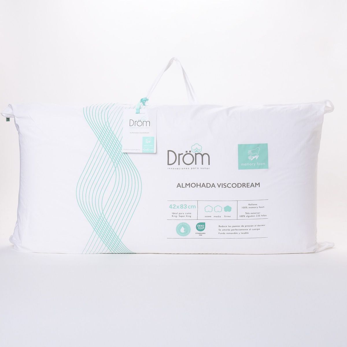 DROM - Set X2 Almohada en Memory Foam, Firme 42 x 83 cm Drom