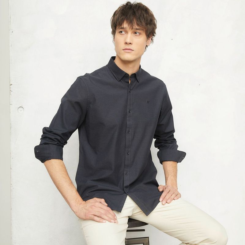 WOLF & HANK - Camisa Hombre Manga larga Slim de Algodón Wolf & Hank