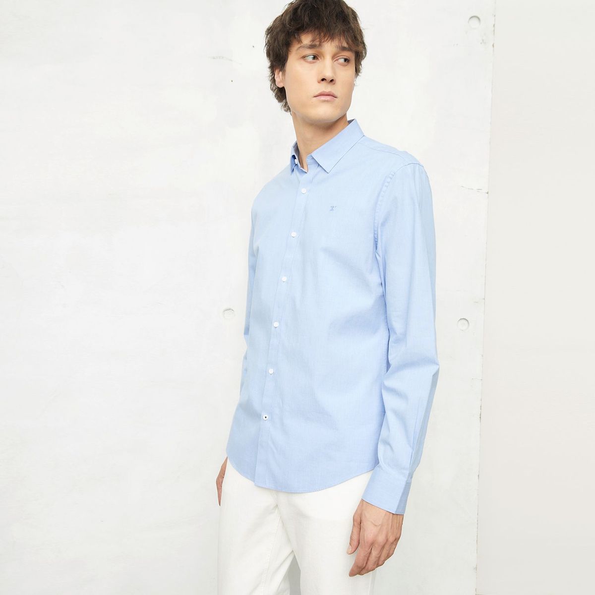 WOLF & HANK - Camisa Hombre Manga larga Slim de Algodón Wolf & Hank