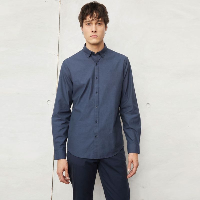 WOLF & HANK - Camisa Hombre Manga larga Slim de Algodón Wolf & Hank
