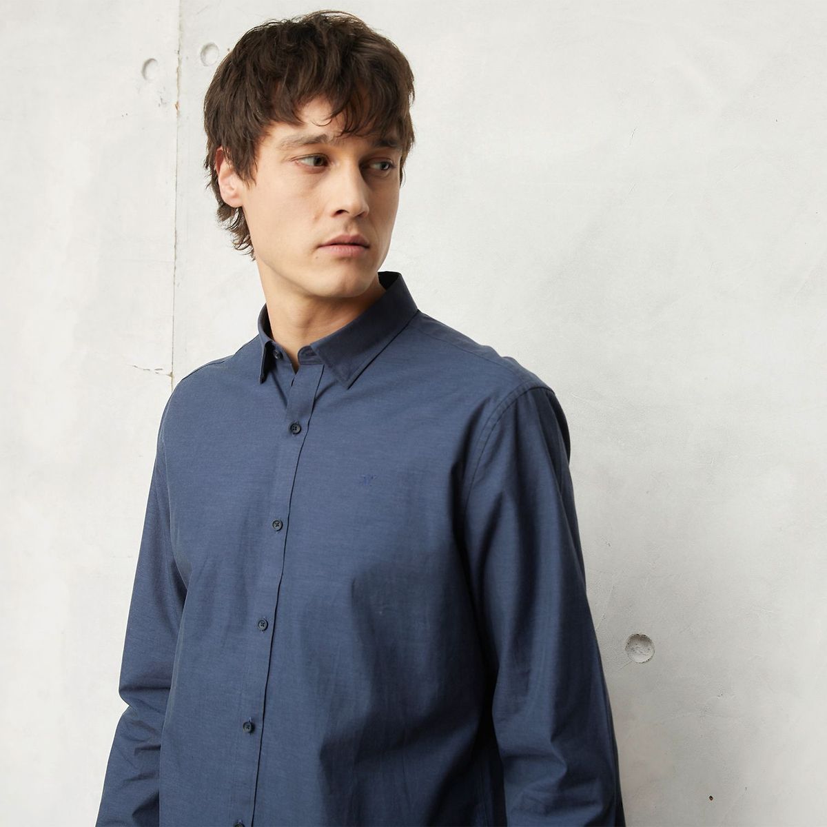 WOLF & HANK - Camisa Hombre Manga larga Slim de Algodón Wolf & Hank