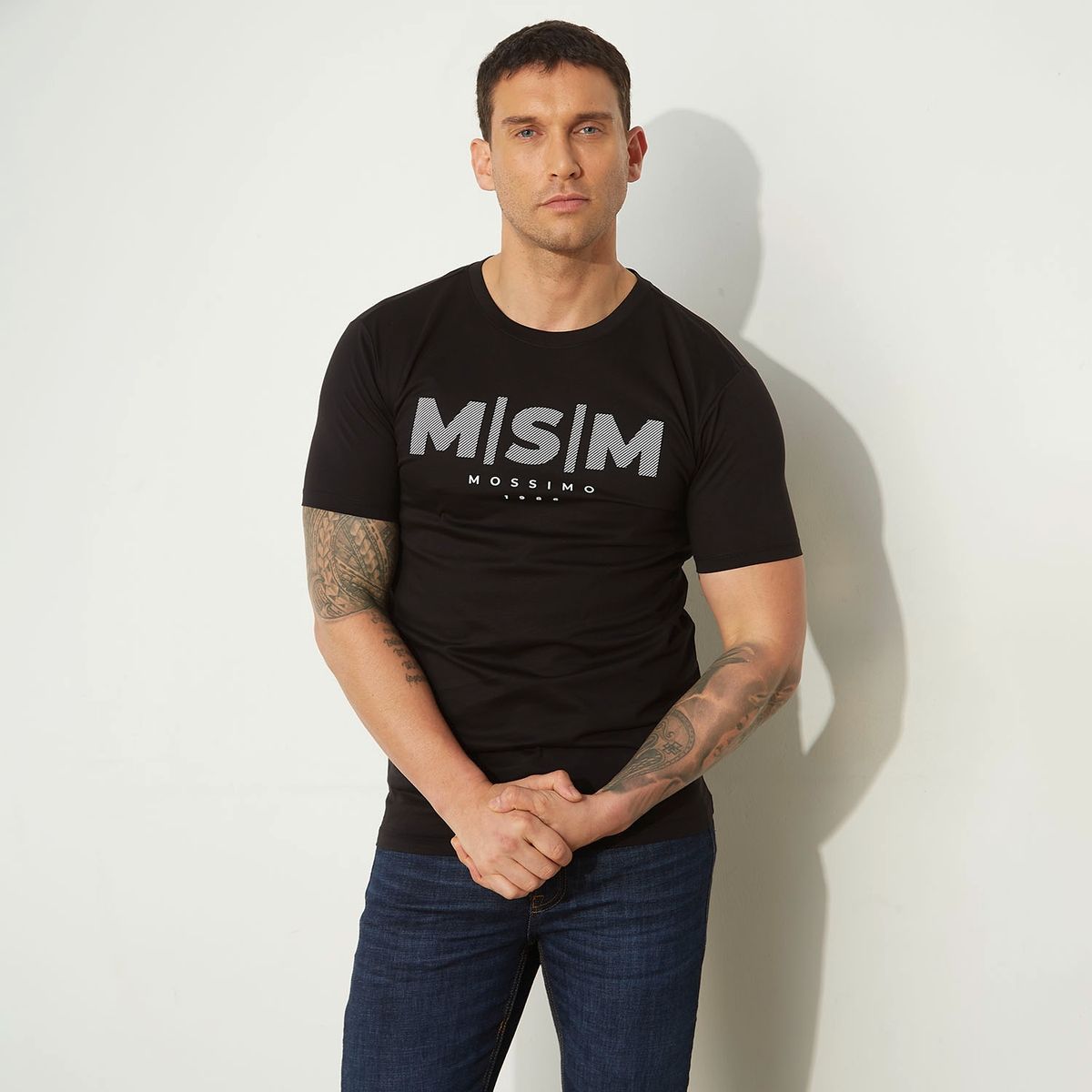 MOSSIMO - Camiseta Hombre Manga Corta Con Logo de Algodón Mossimo