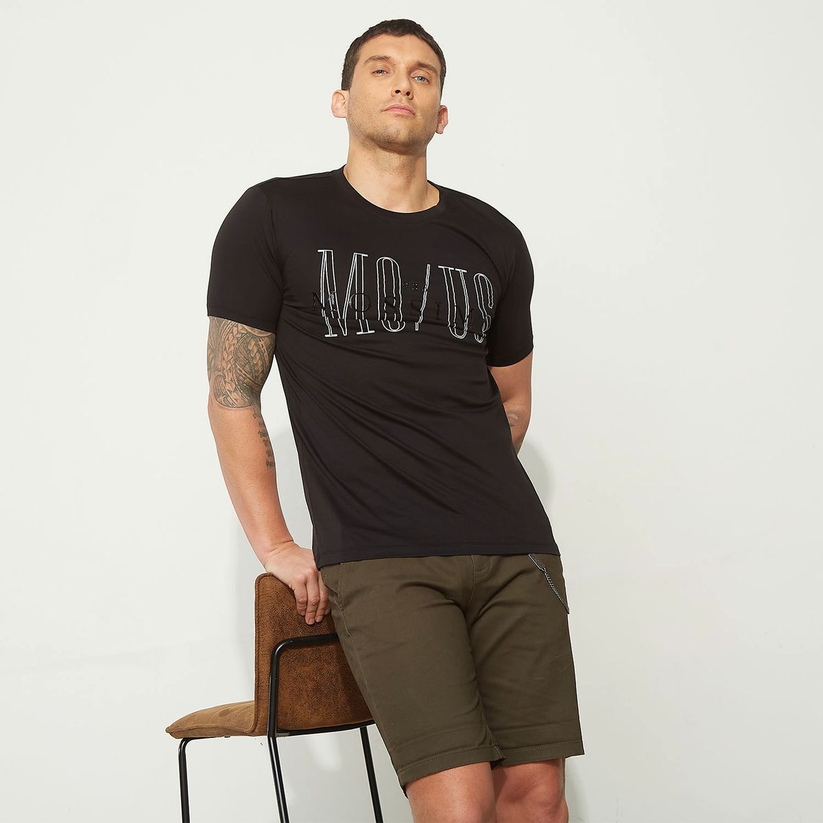 MOSSIMO - Camiseta Hombre Manga Corta Con Logo de Algodón Mossimo