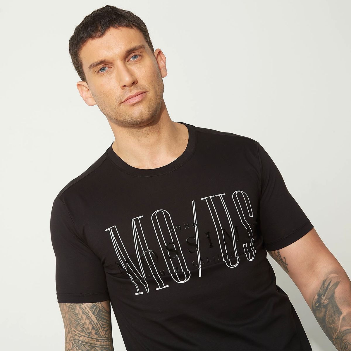 MOSSIMO - Camiseta Hombre Manga Corta Con Logo de Algodón Mossimo