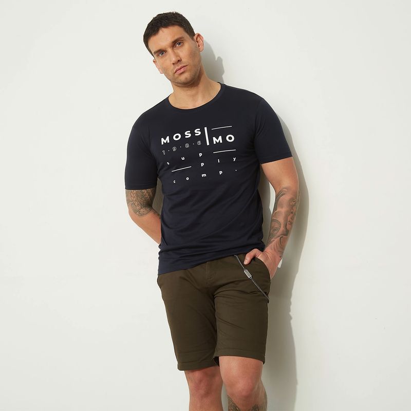 MOSSIMO - Camiseta Hombre Manga Corta Con Logo de Algodón Mossimo