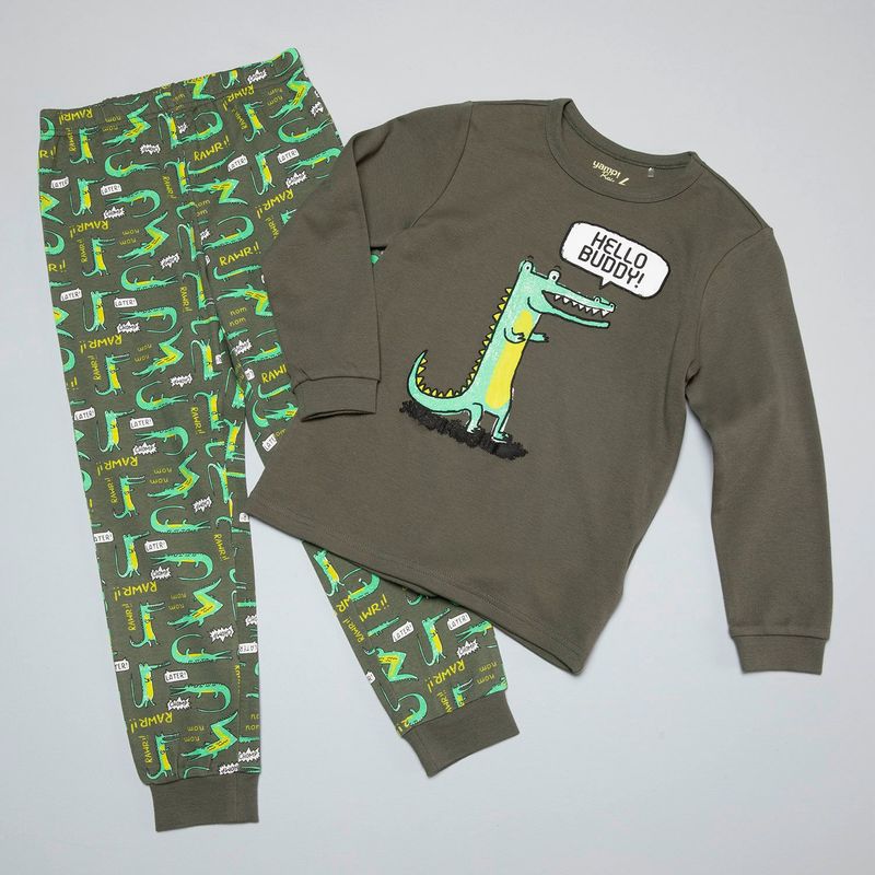 YAMP - Pijama para Niño con Estampado con Cintura elásticada Manga larga en Algodón Yamp