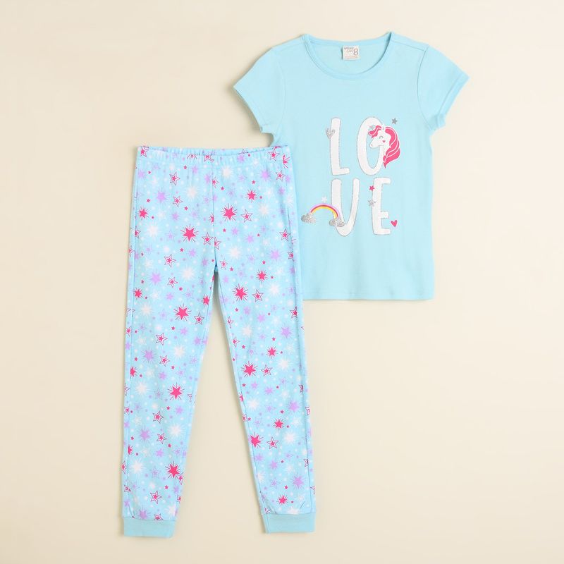 YAMP - Pijama para Niña Manga corta en Algodón Yamp
