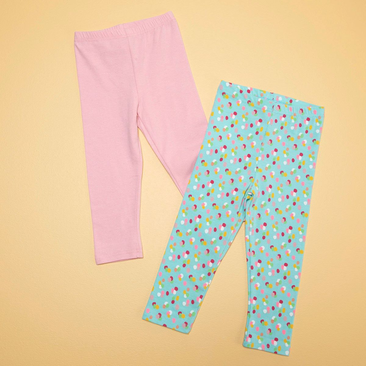 YAMP - Pack de 2 Leggings para Bebé niña en Algodón Yamp