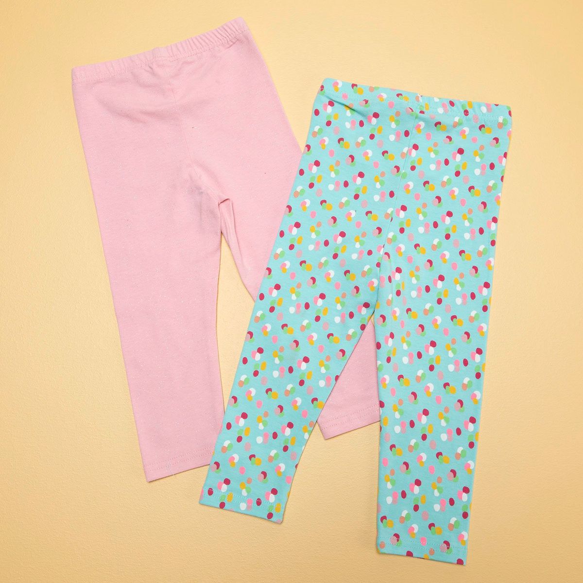 YAMP - Pack de 2 Leggings para Bebé niña en Algodón Yamp