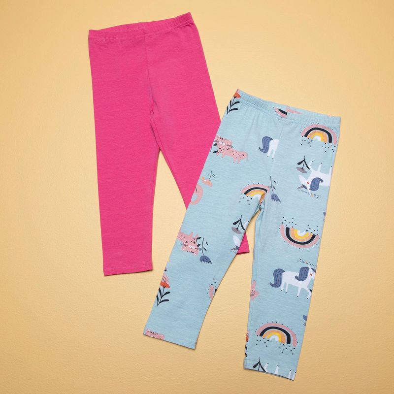 YAMP - Pack de 2 Leggings para Bebé niña en Algodón Yamp