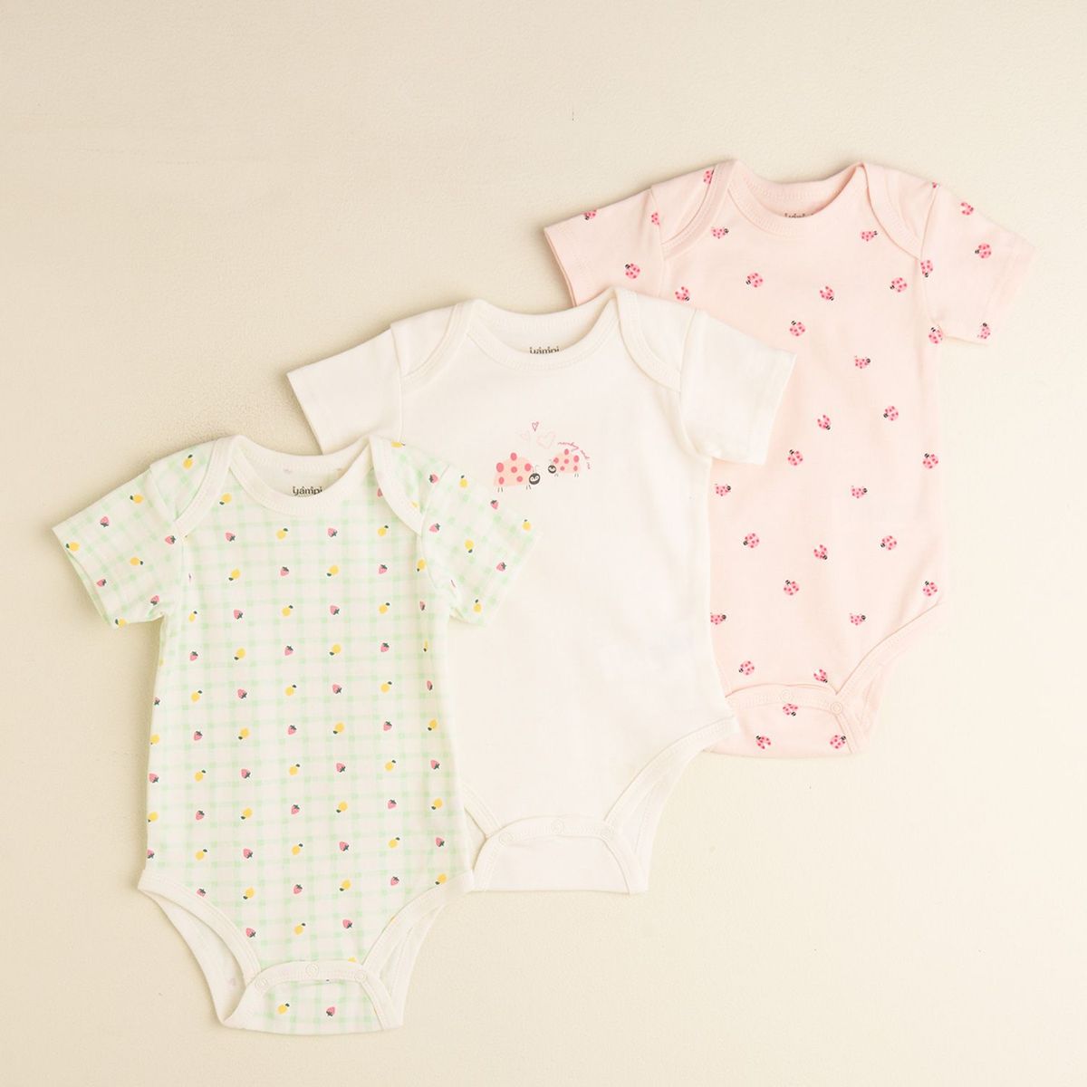 YAMP - Pack de 3 Bodies para Bebé niña en Algodón YAMP