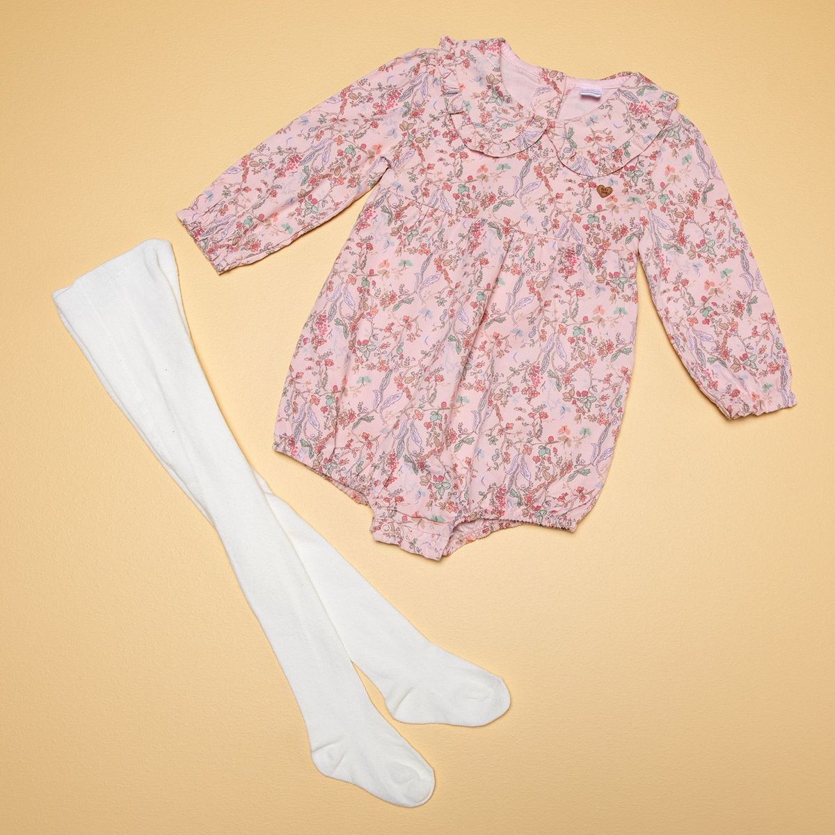 YAMP - Conjunto Body blusa + Medias para Bebé niña en Algodón Yamp