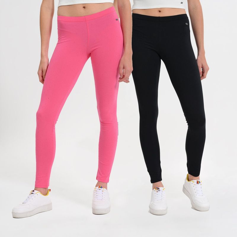 ELV - Pack de 2 Leggings para Niña en Algodón ELV