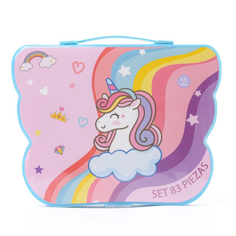 HOLLEY SKOOL - Set de útiles Art Set 83 Piezas Unicornio Miscelaneos St Holley