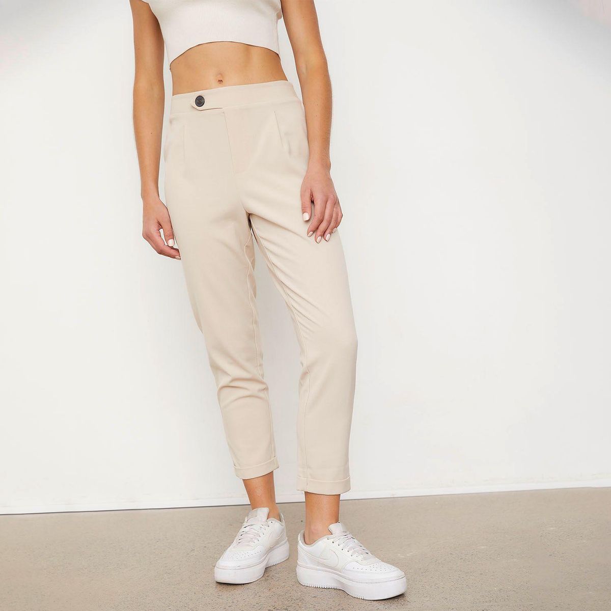 SYBILLA - Pantalón Recto Mujer Tiro alto Sybilla