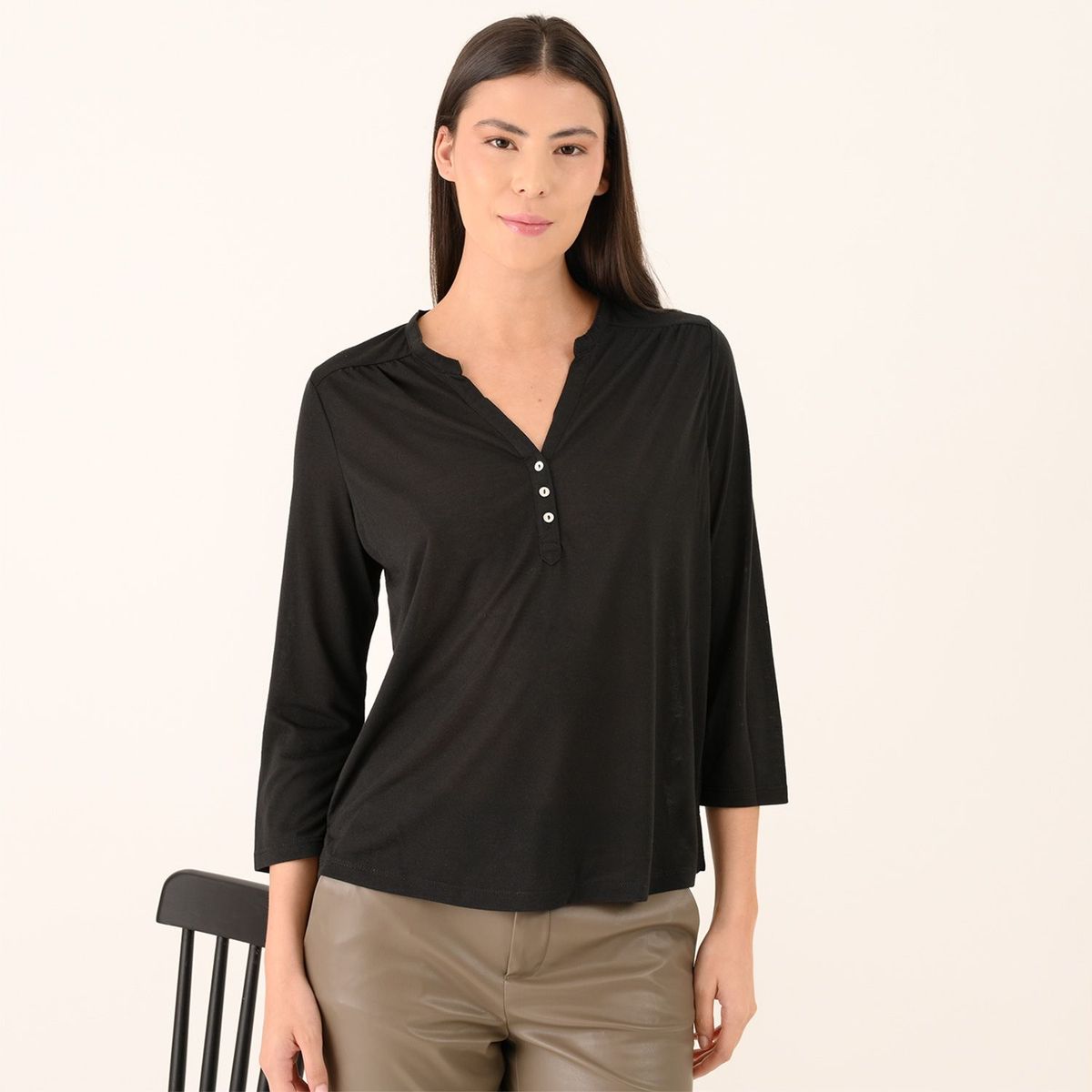 UNIVERSITY CLUB - Blusa para Mujer con Flores Manga 3/4 University Club
