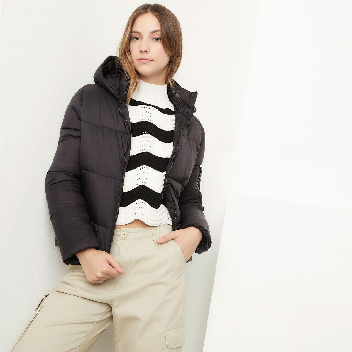 SYBILLA - Chaqueta acolchadas para Mujer Con capota Sybilla