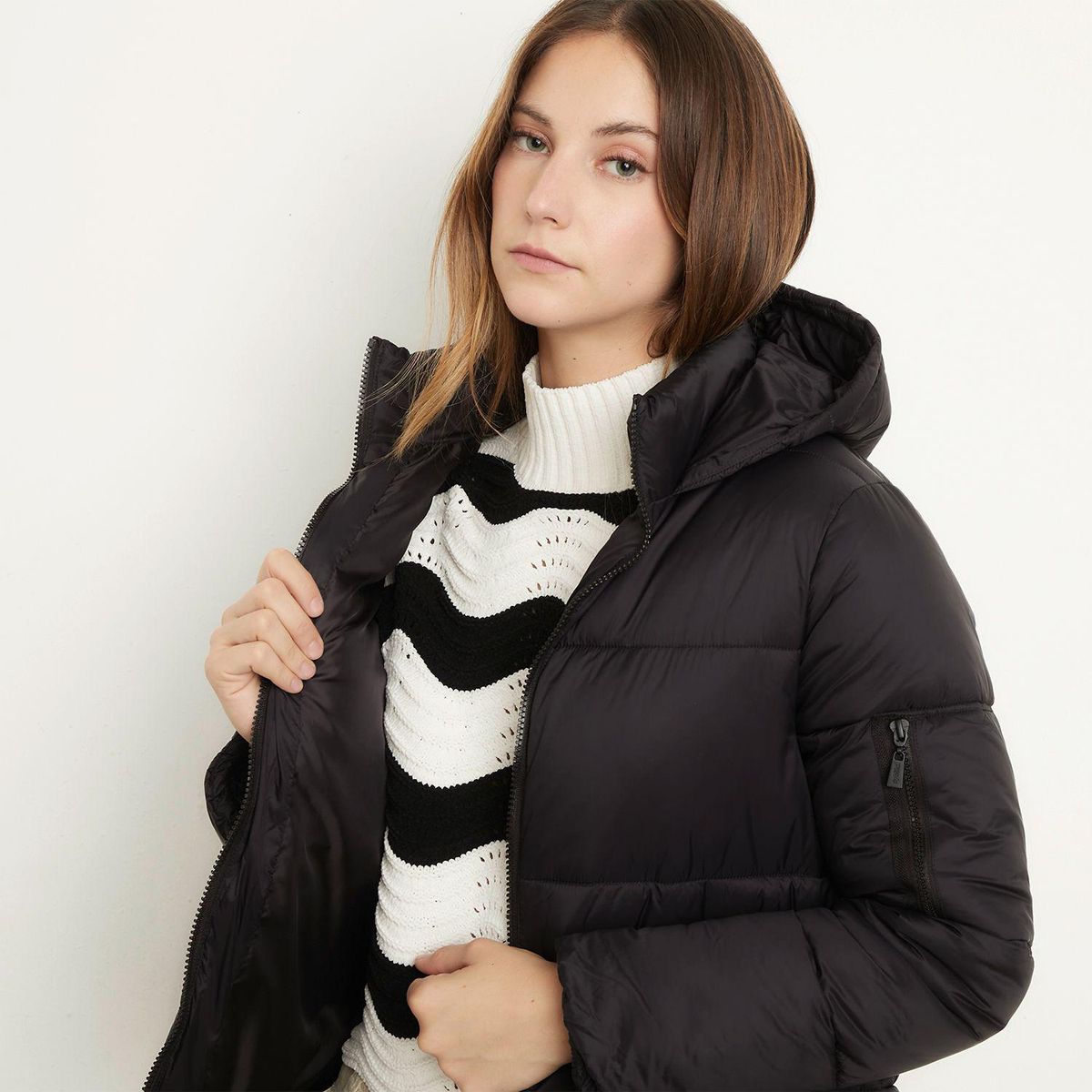 SYBILLA - Chaqueta acolchadas para Mujer Con capota Sybilla