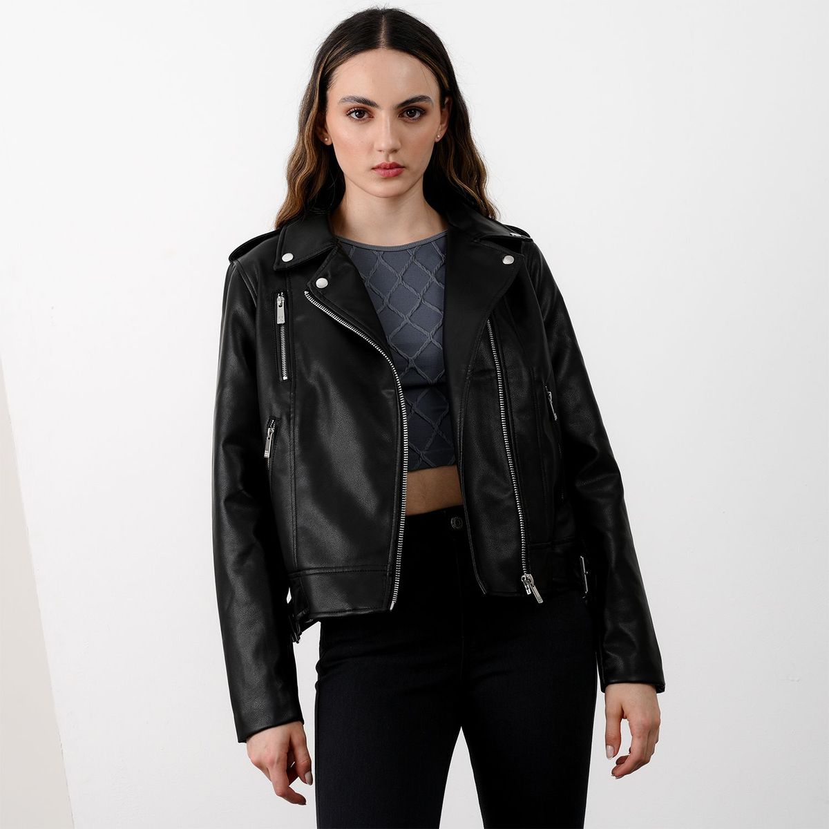 DENIMLAB - Chaqueta Mujer Efecto cuero Denimlab