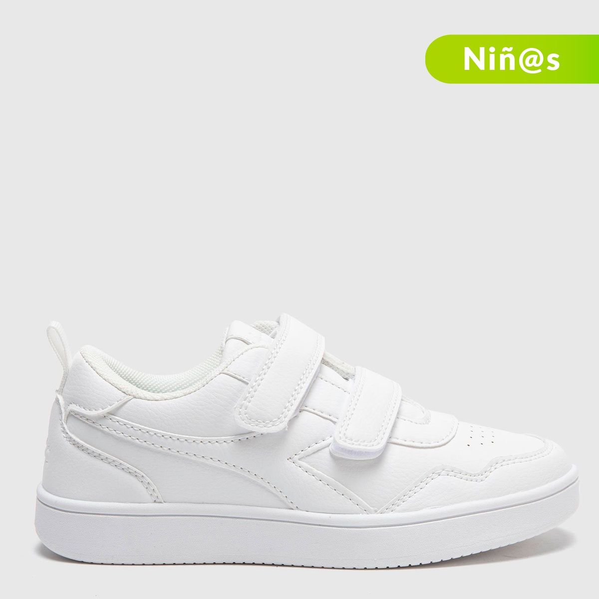 DIADORA - Tenis Diadora Crego Unisex Niños con Velcro | Tenis Colegiales Diadora Blancos
