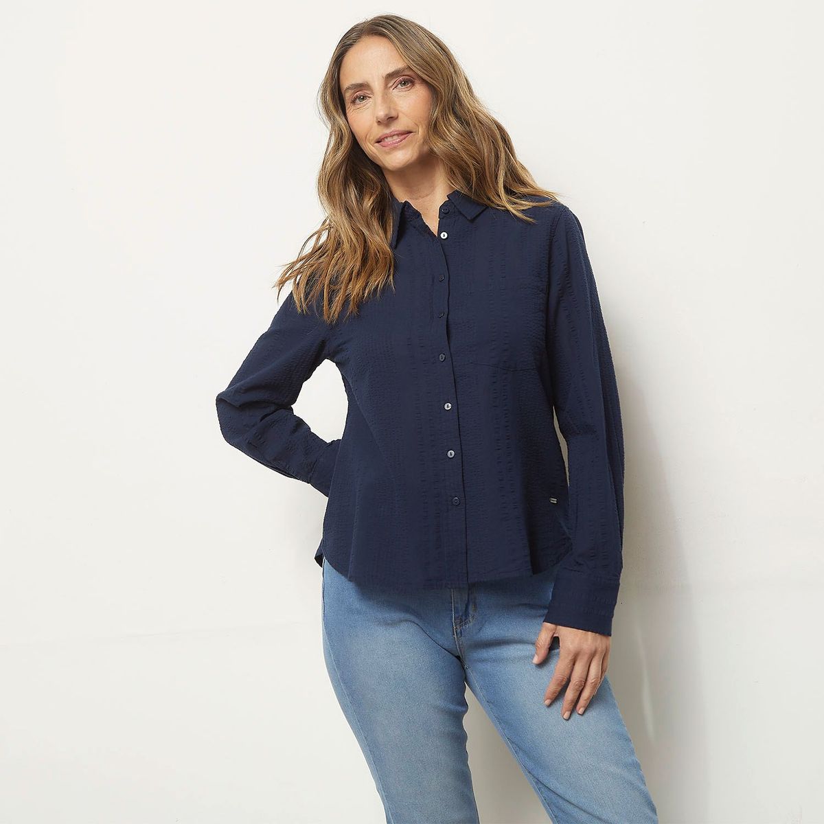 NEWPORT - Camisa para Mujer con Estampado Manga larga de Algodón Newport