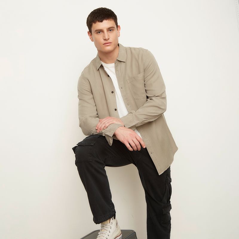 DENIMLAB - Camisa Hombre Manga larga Lyocell Denimlab