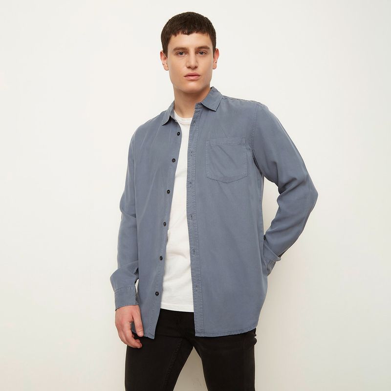 DENIMLAB - Camisa Hombre Manga larga Lyocell Denimlab