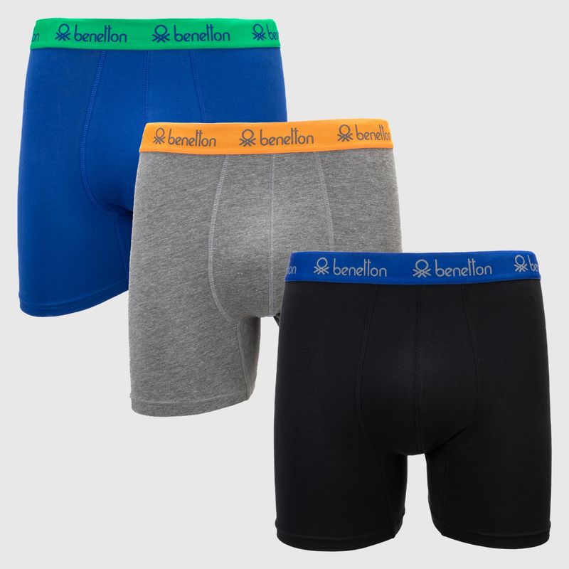 BENETTON - Boxer Hombre Pack de 3 de Algodón Benetton