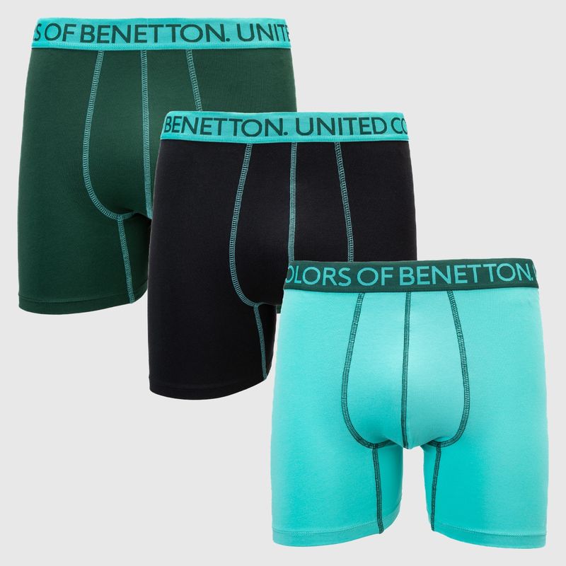 BENETTON - Boxer Hombre Pack de 3 de Algodón Benetton