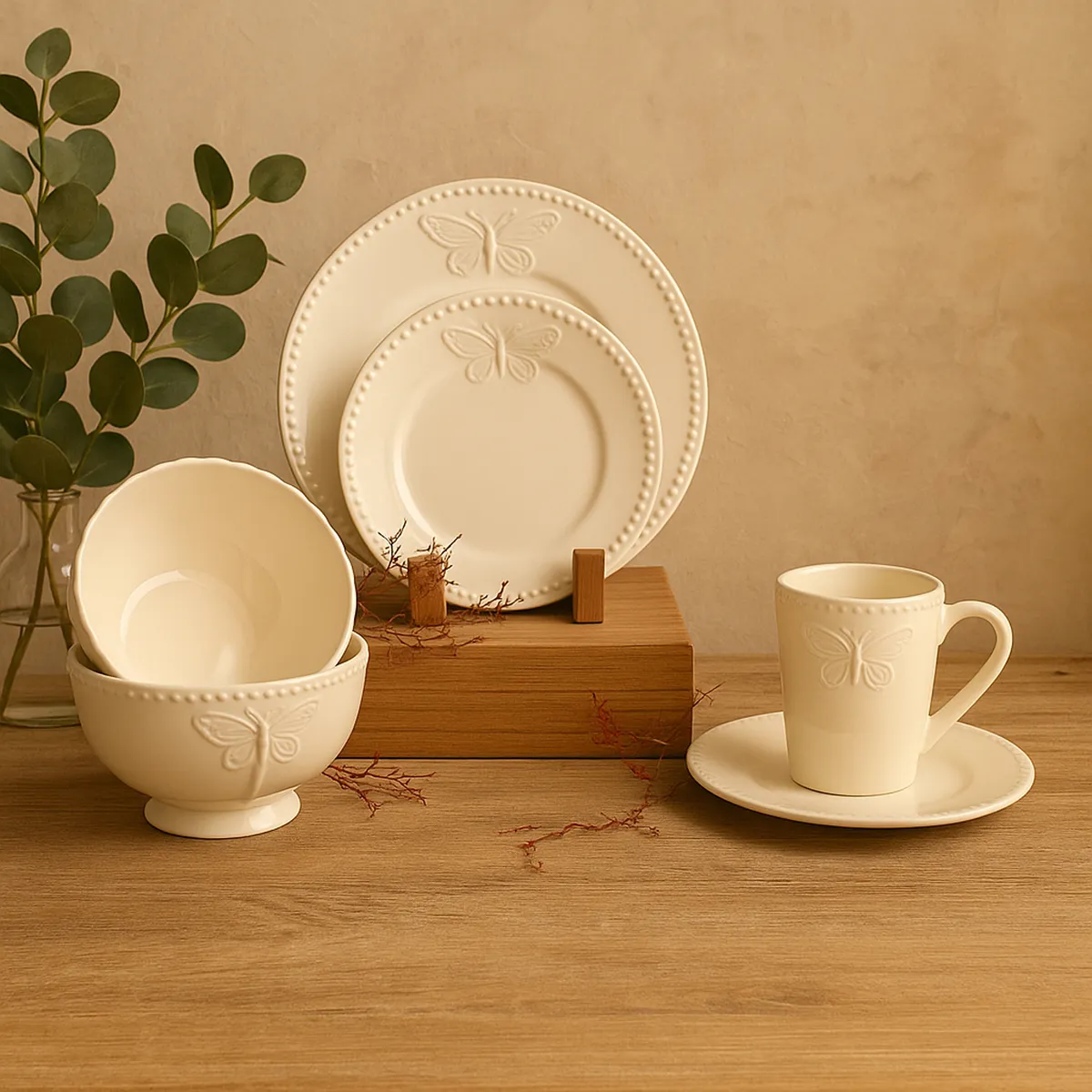 ROBERTA ALLEN - Juego de vajilla ROBERTA ALLEN 4 puestos Juego de Vajilla 16 Piezas