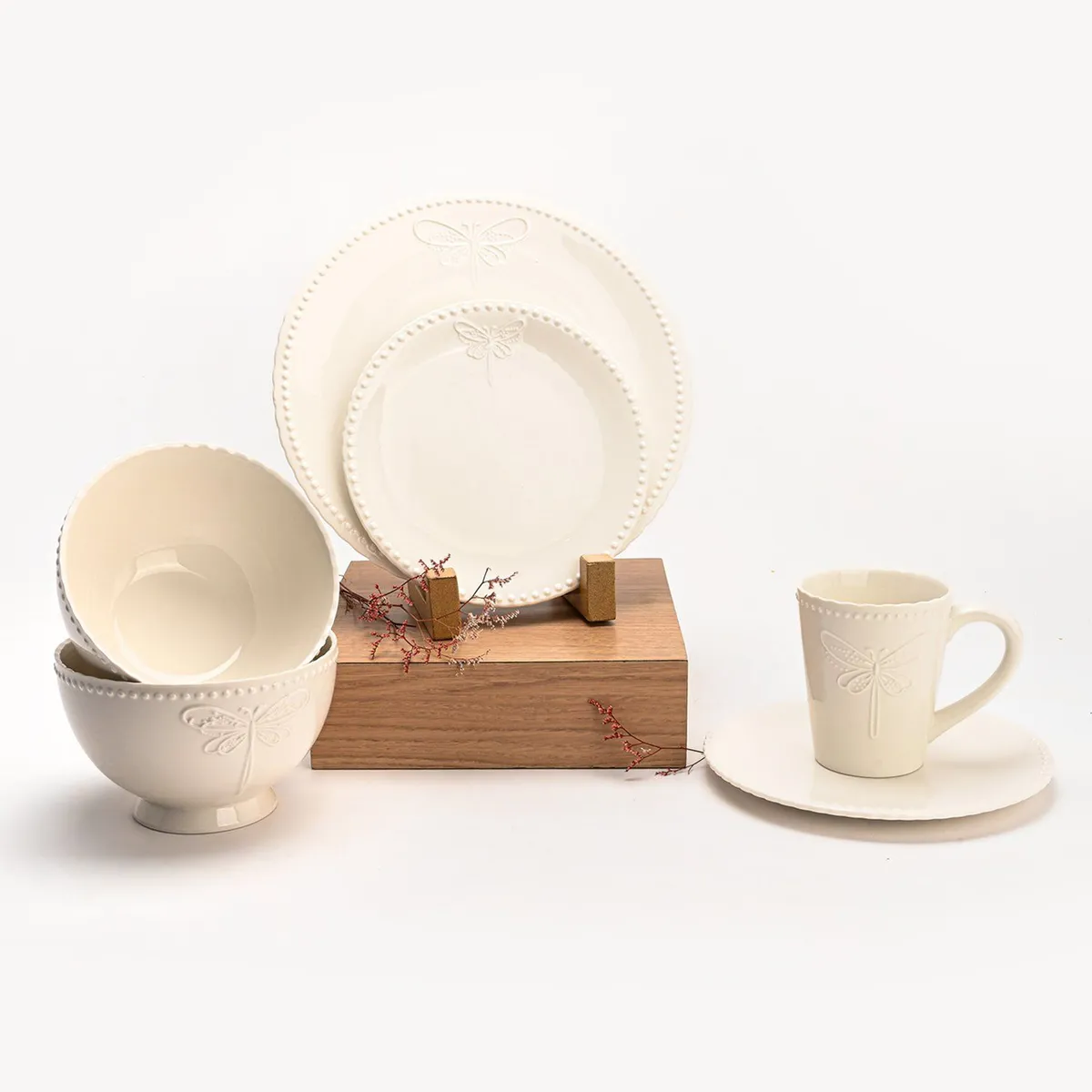 ROBERTA ALLEN - Juego de vajilla ROBERTA ALLEN 4 puestos Juego de Vajilla 16 Piezas