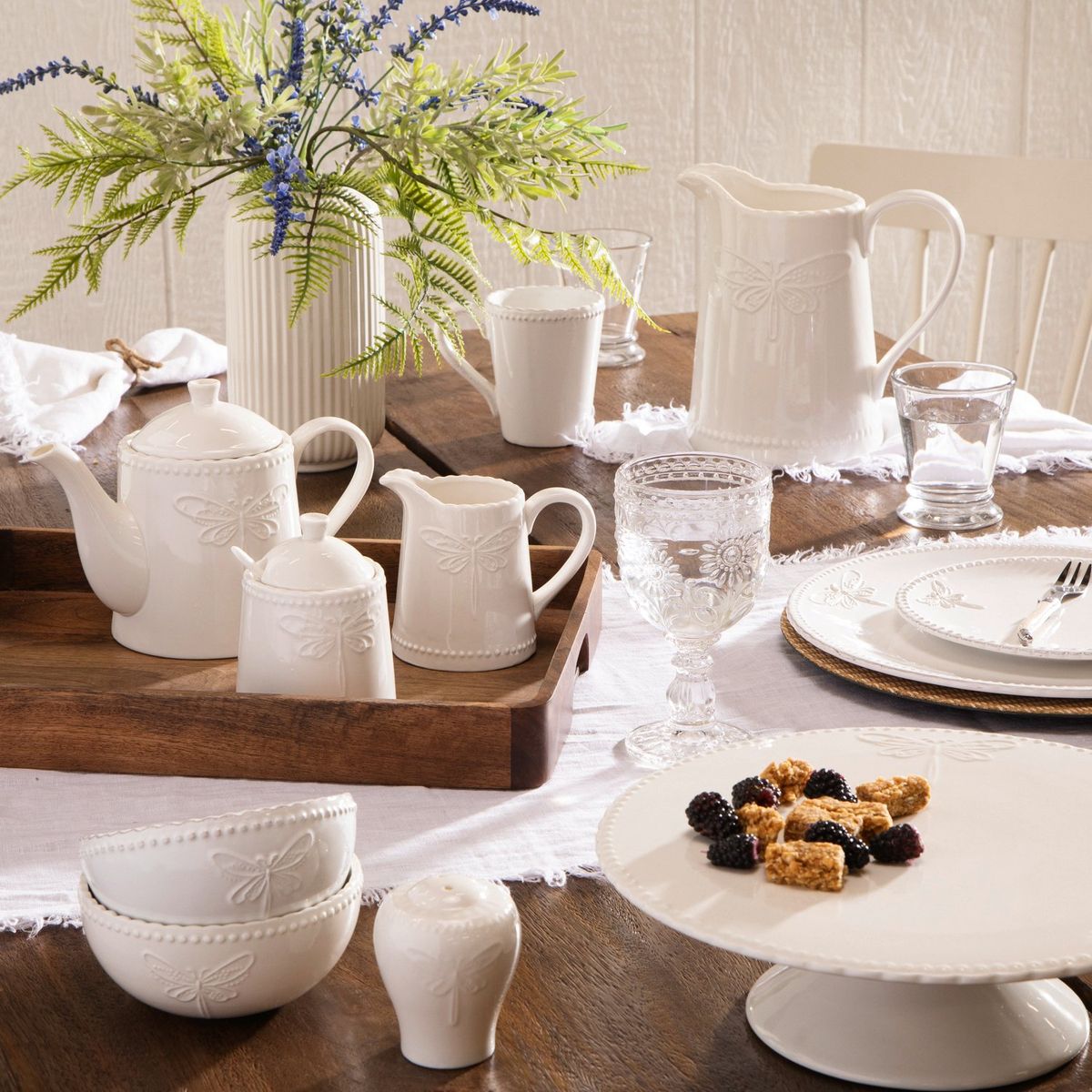 ROBERTA ALLEN - Set salero-pimentero de mesa Porcelana Salero Libelula 6 x 4.2 x 8.3cm