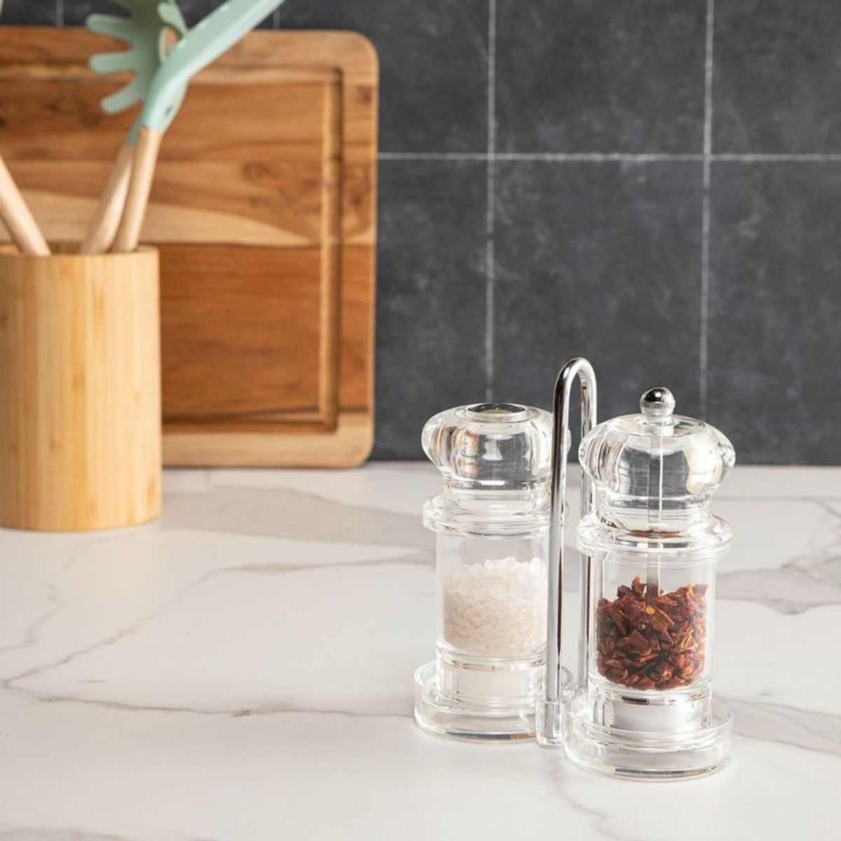 MICA - Set salero-pimentero de cocina Acrílico