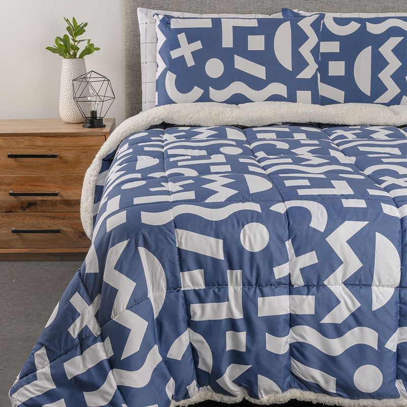 BENETTON - Edredón Ovejero Benetton con exterior y relleno de 300 GSM Poliéster Dibi. Edredón Estampado para cama doble, queen, king.