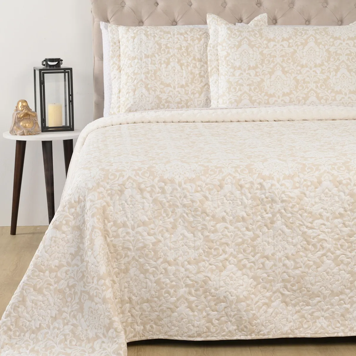 ROBERTA ALLEN - Cubrelecho Ovejero Roberta Allen con exterior y relleno de 180 GSM Poliéster. Cubrelecho estapampado para Cama Doble,queen y king.