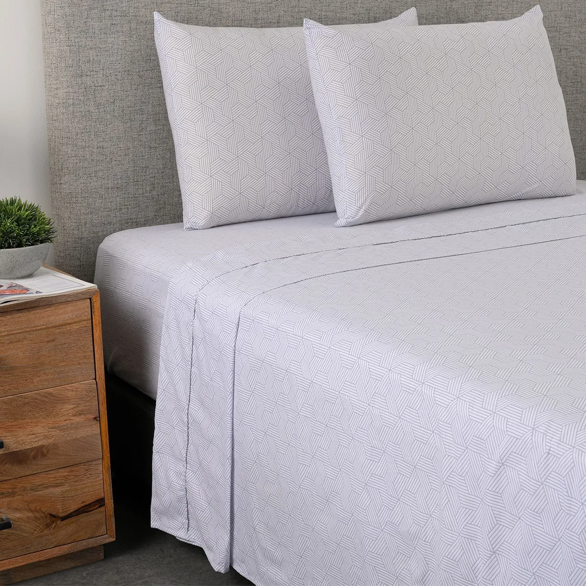 BENETTON - Sábanas de Algodón 180 Hilos Suave Benetton. Juegos de Sábanas Estampadas para cama Doble, Queen y King