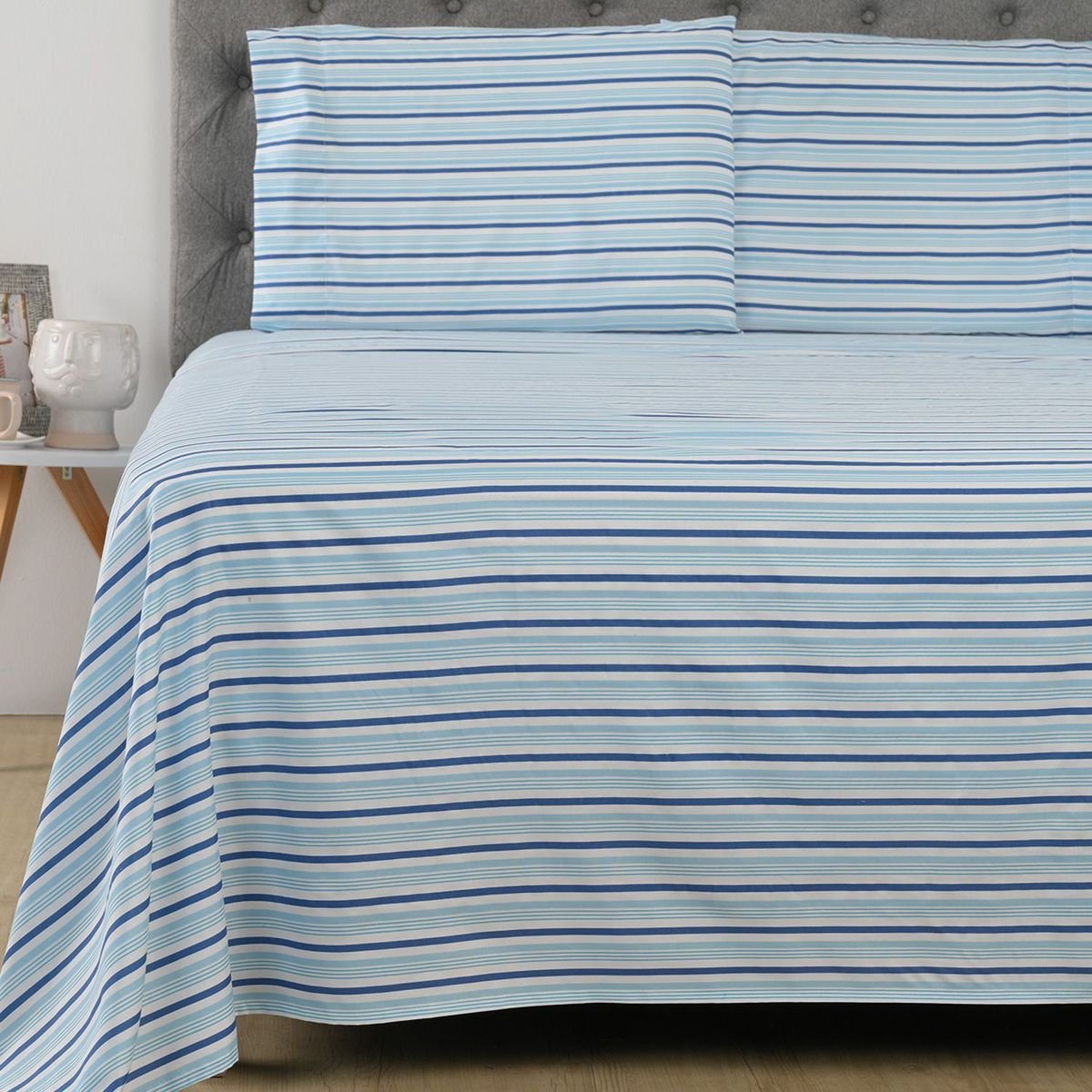 AMBIENTA - Sabanas Ambienta de Poliéster 75 GSM para cama Sencillo,Doble, Queen. Juego de Sábanas Estampada Ray