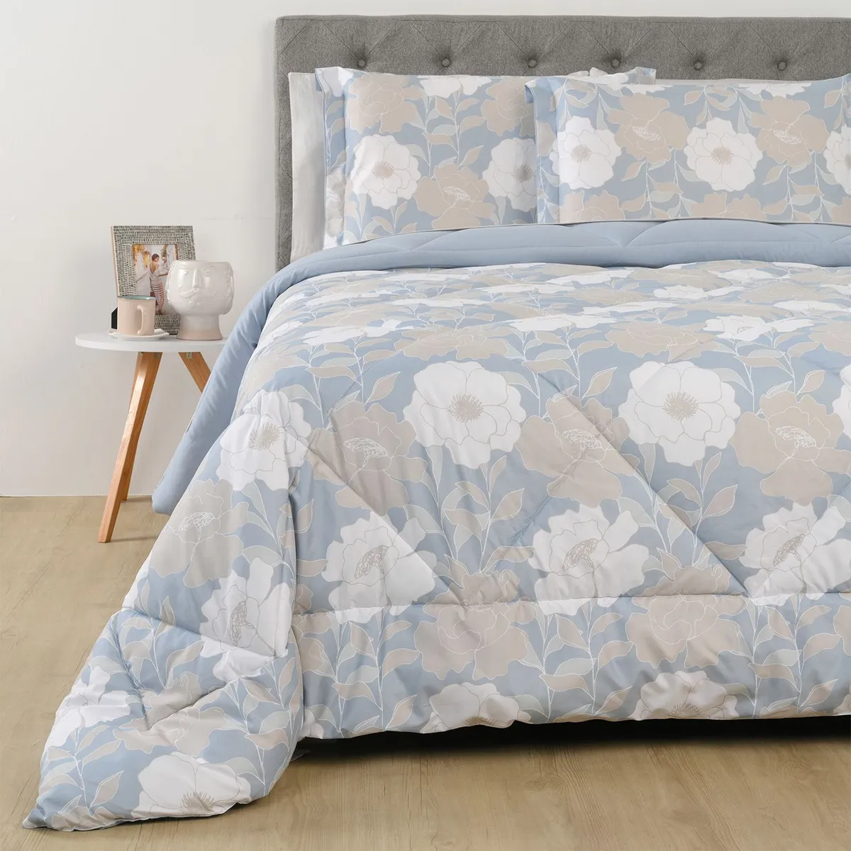 AMBIENTA - Edredón Ambienta con exterior y relleno de 250 GSM Poliéster Roxana. Edredón Estampado para cama sencilla, doble, queen.