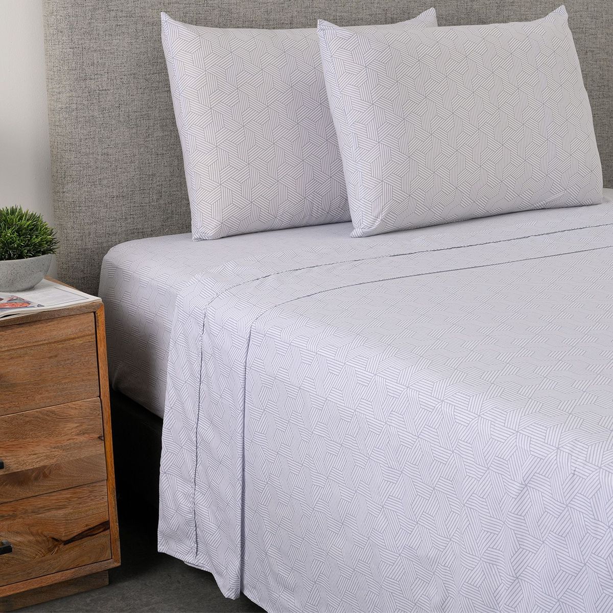 BENETTON - Sábanas de Algodón 180 Hilos Suave Benetton. Juegos de Sábanas Estampadas para cama Doble, Queen y King